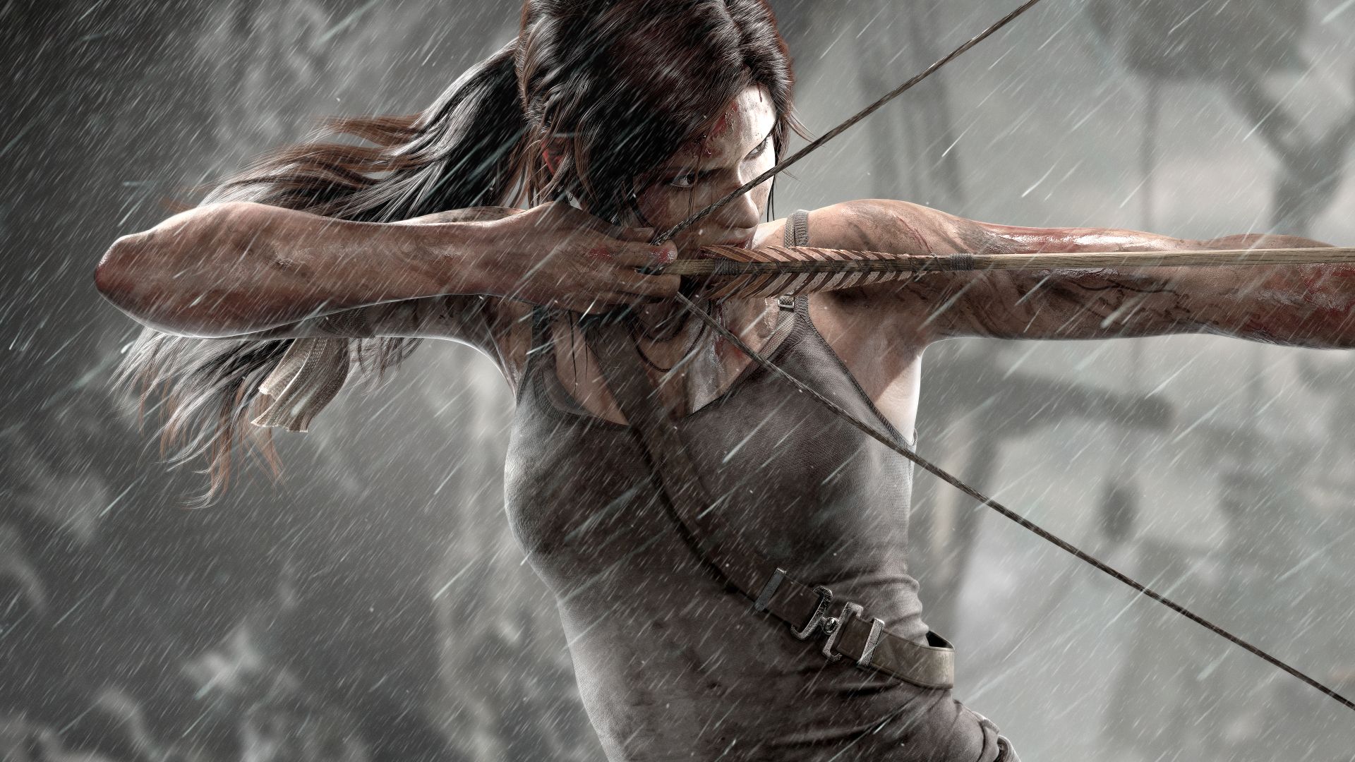 Tomb Raider - Lara Getting Ready to Take a Shot